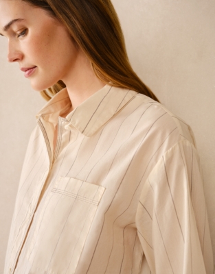 Organic Cotton Relaxed Stripe Pyjama Shirt