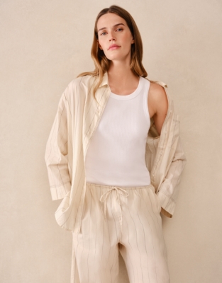 Organic Cotton Relaxed Stripe Pyjama Shirt