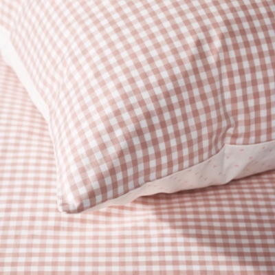 Organic Cotton Reversible Gingham Duvet Cover & Pillowcase Set