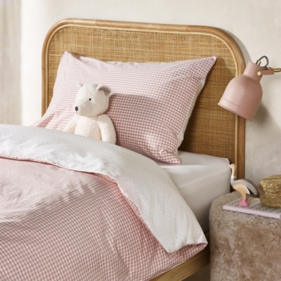 Organic Cotton Reversible Gingham Duvet Cover & Pillowcase Set