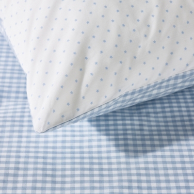 Organic Cotton Reversible Gingham Duvet Cover & Pillowcase Set