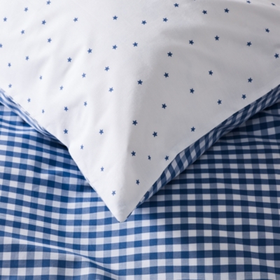 Organic Cotton Reversible Gingham Duvet Cover & Pillowcase Set