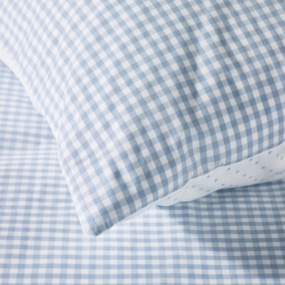 Organic Cotton Reversible Gingham Duvet Cover & Pillowcase Set