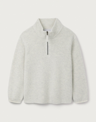 Organic Cotton Rib Half Zip Jumper (0–18mths)