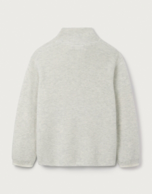 Organic Cotton Rib Half Zip Jumper (18mths–6yrs)