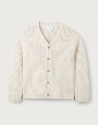 Organic Cotton Rib Knit Cardigan (0–18mths)