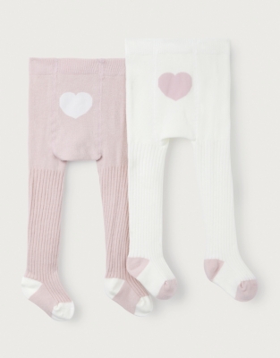 Organic Cotton Rib Tights – Set of 2 (0–6yrs)