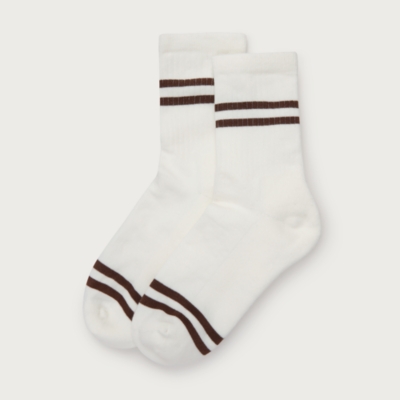 Organic Cotton Ribbed Double Stripe Socks