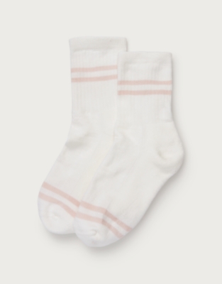 Organic Cotton Ribbed Double Stripe Socks
