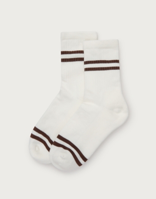 Organic Cotton Ribbed Double Stripe Socks