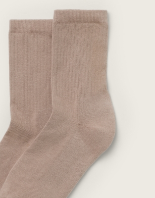 Organic Cotton Ribbed Socks - Vintage Rose