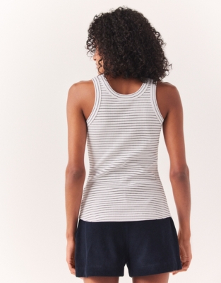 Organic Cotton Ribbed Stripe Lounge Vest