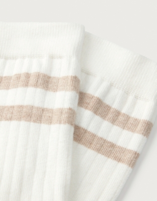 Organic Cotton Ribbed Stripe Socks - Hazelwood