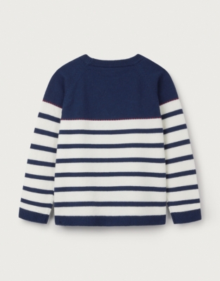 Organic Cotton Rich Anchor Striped Jumper with Wool (0–18mths)