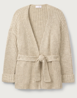 Organic-Cotton-Rich Belted Cardigan