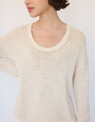 Organic Cotton Rich Scoop Neck Jumper