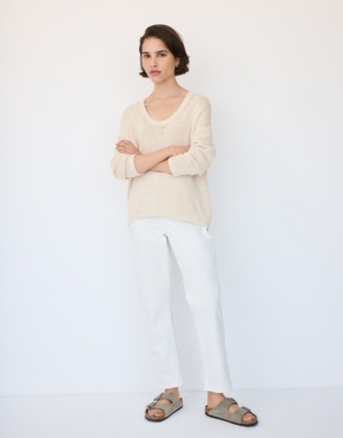 Organic Cotton Rich Scoop Neck Jumper