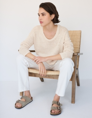 Organic Cotton Rich Scoop Neck Jumper