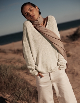Organic Cotton Rich Scoop Neck Jumper