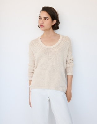 Organic Cotton Rich Scoop Neck Jumper