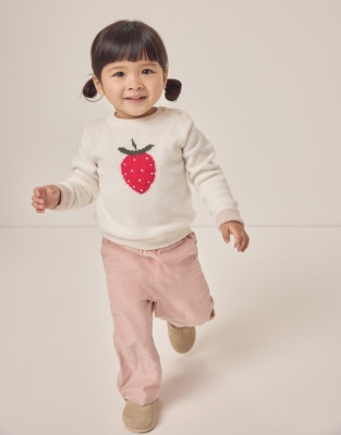 Organic Cotton Rich Strawberry Jumper with Wool (0–18mths)