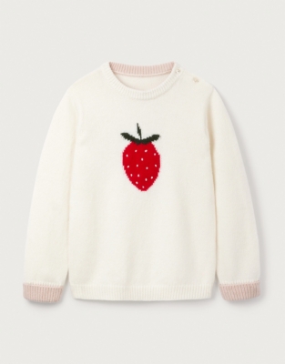 Organic Cotton Rich Strawberry Jumper with Wool (0–18mths)