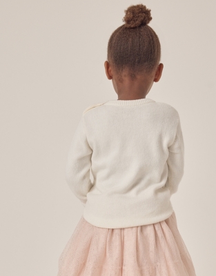 Organic Cotton Rich Strawberry Jumper with Wool (18mths–6yrs)
