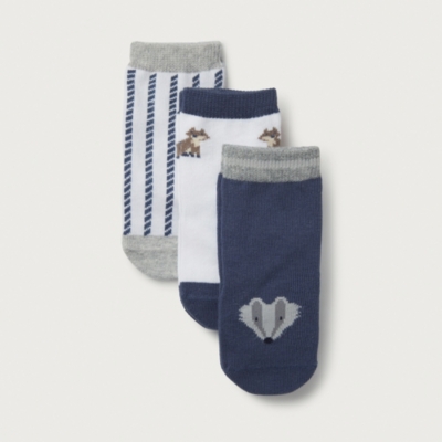 Organic Cotton Rich Woodland Socks – Set of 3 (0–6yrs)