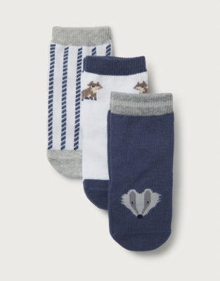 Organic Cotton Rich Woodland Socks – Set of 3 (0–6yrs)