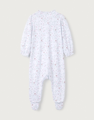 Organic Cotton Robin Frill Wrap Sleepsuit (0–24mths)