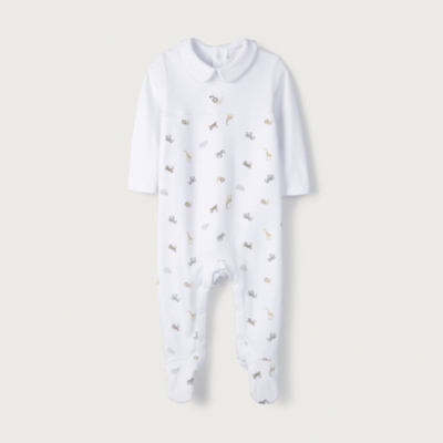 white zip sleepsuit