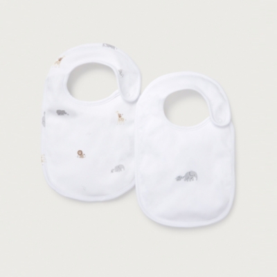 Organic Cotton Safari Families Bibs – Set of 2