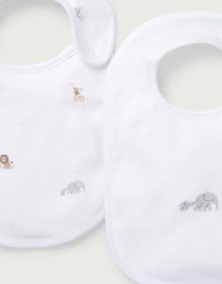 Organic Cotton Safari Families Bibs – Set of 2