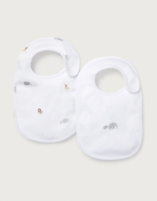 Organic Cotton Safari Families Bibs – Set of 2