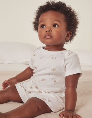 Organic Cotton Safari Print Envelope Neck Shortie (0–24mths)