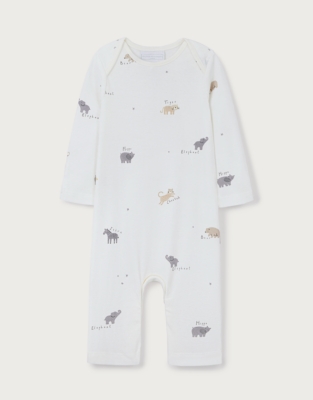 Organic Cotton Safari Print Sleepsuit (0–24mths)