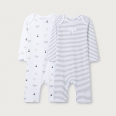 Organic Cotton Safari Sleepsuits – Set of 2 (0–24mths)