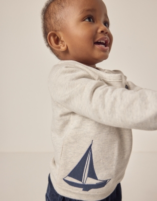 Organic Cotton Sailboat Sweatshirt (0–18mths)