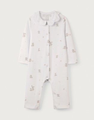 Organic Cotton Scallop Collar Hoppy Bunny Sleepsuit (0–9mths)