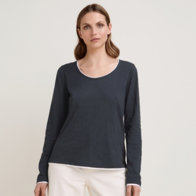 Organic Cotton Scoop Neck Double Layer Top