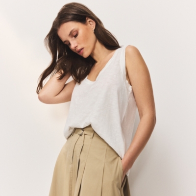 Organic Cotton Scoop Neck Jersey Vest