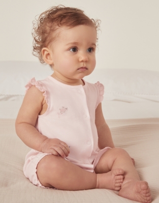 Organic Cotton Sea Animal Embroidered Shortie (09mths) Baby Clothing