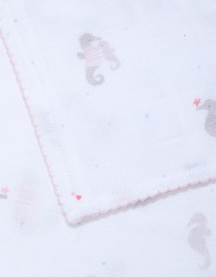 Organic Cotton Seahorse Friends Muslins – Set of 2