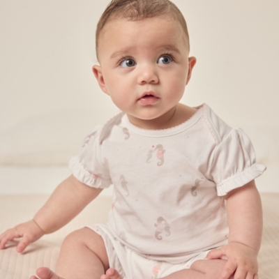 Organic Cotton Seahorse Friends Shortie (0–9mths)