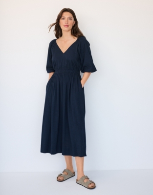 Organic Cotton Seersucker Dress
