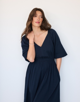 Organic Cotton Seersucker Dress