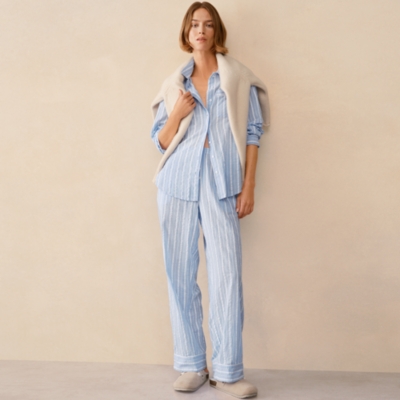 Organic Cotton Seersucker Relaxed Stripe Pyjama Set