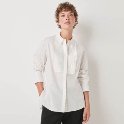 Organic Cotton Sequin Bib Shirt