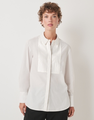 Organic Cotton Sequin Bib Shirt