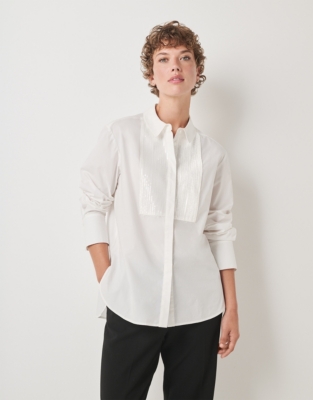 Organic Cotton Sequin Bib Shirt